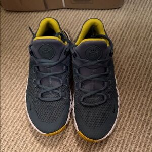Nike Women's Dark Gray and Yellow Sneakers